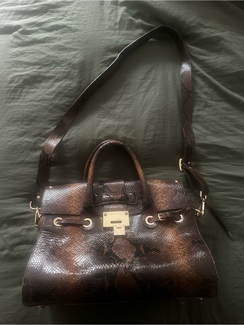 Jimmy Choo real snake skin Leather Satchel